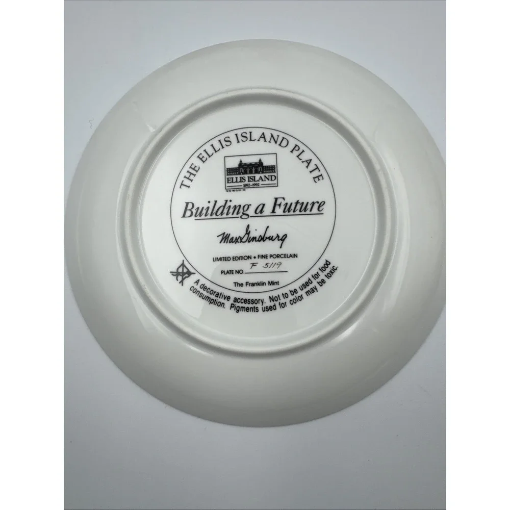 The Franklin Mint Collectors Plate :‎ The Ellis Island Lot Of 6 by Max Ginsburg